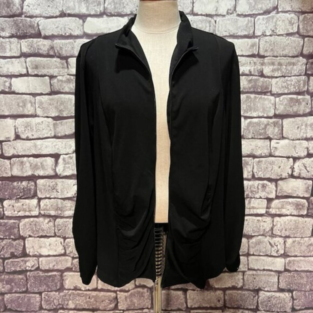 Simonton Says Black Zip Up Long Sleeve Jacket Size 1X